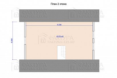 Проект дома из бревна «Базовый 8х10», 118 м². Планировка 2 этаж