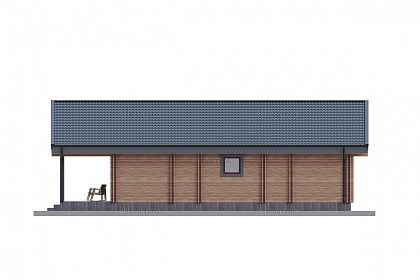 Проект дома из двойного бруса «Амур», 96 м². Вид сзади