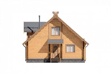 Проект дома из бревна &laquo;Вичуга&raquo;, 141 м². Вид сзади