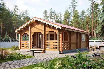 Проект дома из двойного бруса «Бревик», 44 м².