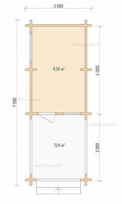 «ДСВ 3x4,5», 16.4 м². Планировка 1 этаж