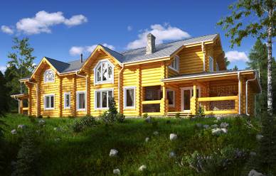 Проект дома из бревна Колос