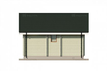 Проект дома из двойного бруса «Удача», 82 м². Вид сзади