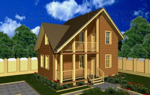 Проект дома из бруса «Холмец» 77 м²
