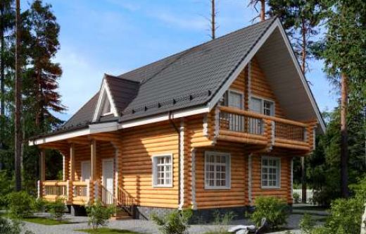 Проект дома из бревна «Вохма» 134 м²