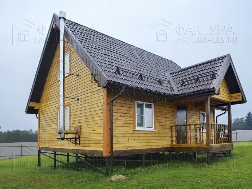 Металлочерепица - дом из бруса Емеля в Московской обл.