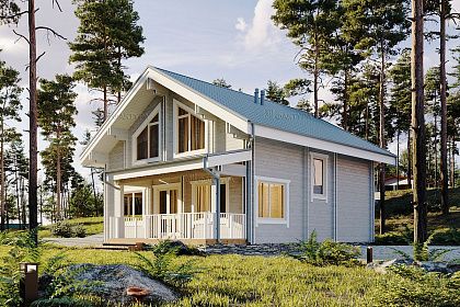 Проект дома из двойного бруса «Северное сияние», 158 м².