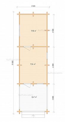  «ДСВ 3,5x8», 29.7 м². Планировка 1 этаж