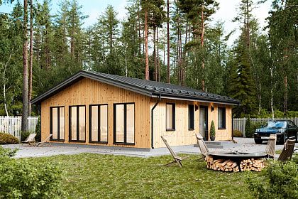 Проект каркасного дома &laquo;Сканди-09&raquo;, 73.7 м².