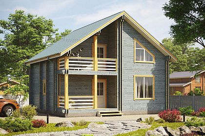 Проект дома из двойного бруса «Вележ», 110 м².