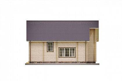 Проект дома из двойного бруса «Домашний очаг», 141 м². Вид справа