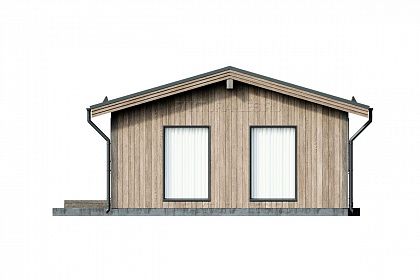 Проект каркасного дома &laquo;Сканди-04&raquo;, 65.8 м². Вид сзади