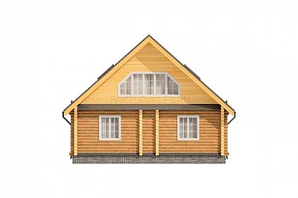 Проект дома из бревна &laquo;Абрамово&raquo;, 153 м². Вид сзади