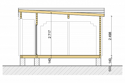 Проект дома из двойного бруса «Квиксунд», 37 м². Срез проекта