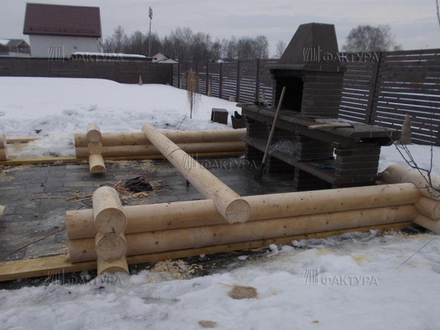 Сборка стен из бревна по индивидуальному проекту - Чеховский р-н