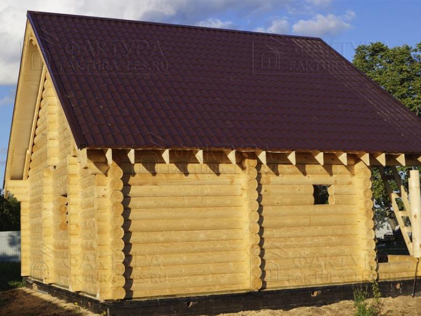 Баня из бревна до отделки - проект Б-29 в Московской обл.