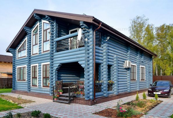 Дом из бревна, панорама