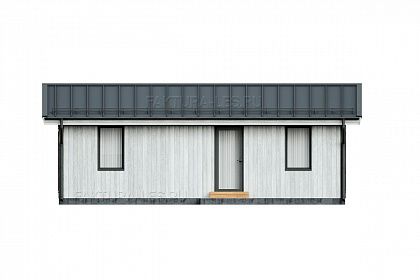 Проект каркасного дома &laquo;Сканди-03&raquo;, 47.8 м². Вид спереди