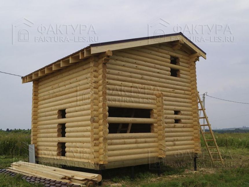 Дом из бревна на свайно-винтовом фундаменте - проект Б-20 в Ярославской обл.