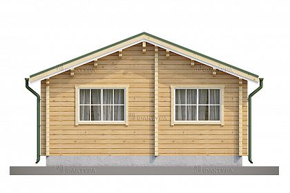 Проект дома из двойного бруса «Бранес», 37 м². Вид сзади