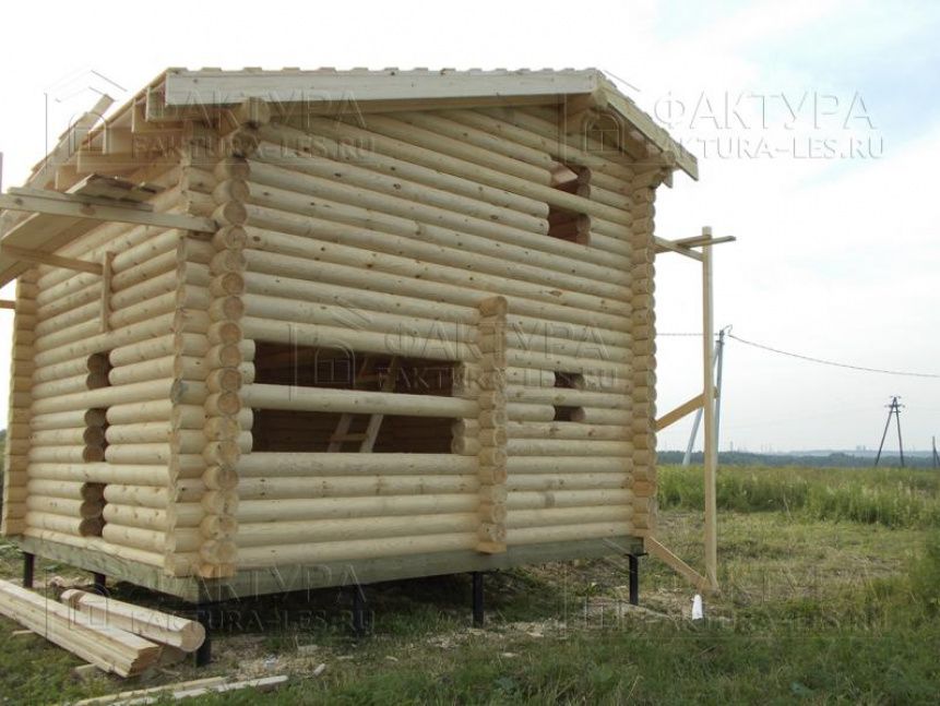 Дом из бревна до отделки - строительство по проекту Б-20 в Ярославской обл.