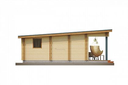 Проект дома из двойного бруса «Каспий», 65 м². Вид слева