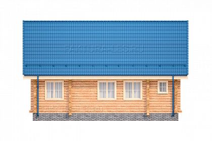 Проект дома из бревна «Борок», 117 м². Вид справа