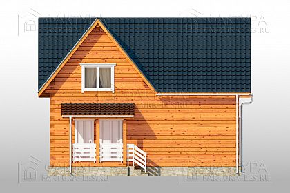 Проект дома из бруса «Саметь», 149 м². Вид спереди