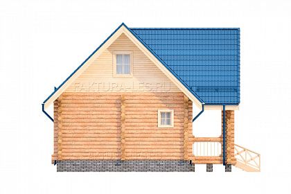 Проект дома из бревна «Борок», 117 м². Вид спереди