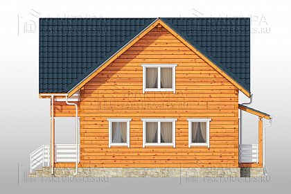 Проект дома из бруса «Саметь», 149 м². Вид справа