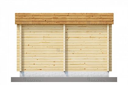 Проект дома из двойного бруса «Лахти», 22 м². Вид сзади