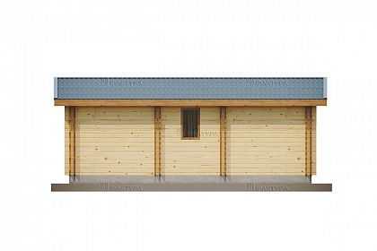 Проект дома из двойного бруса «Каспий», 65 м². Вид сзади