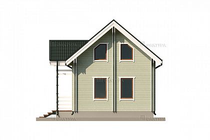 Проект дома из двойного бруса «Удача», 82 м². Вид справа