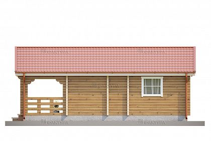 Проект дома из двойного бруса «Бревик», 44 м². Вид справа