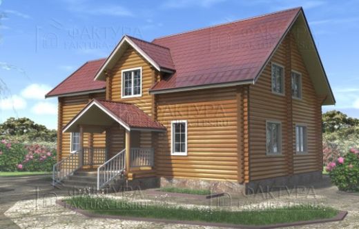 Проект дома из бревна «Малиновка» 178 м²