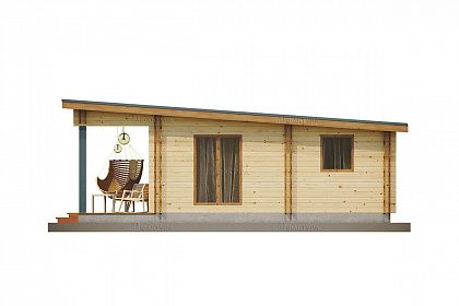 Проект дома из двойного бруса «Каспий», 65 м². Вид справа