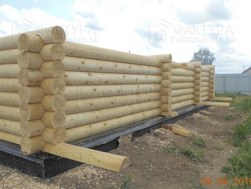 Сборка бревенчатых стен бани - проект Б-29