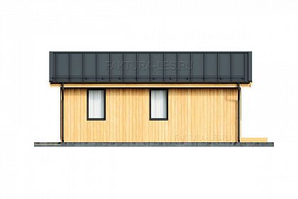 Проект каркасного дома &laquo;Сканди-05&raquo;, 57.8 м². Вид справа