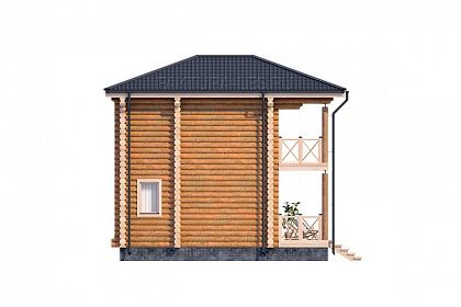 Проект дома из бревна &laquo;Малинник&raquo;, 72 м². Вид справа