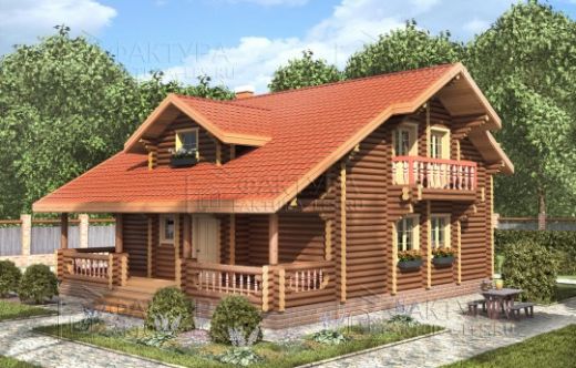Проект дома из бревна «Груздево» 184 м²