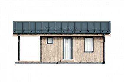 Проект каркасного дома &laquo;Сканди-02&raquo;, 49.4 м². Вид справа