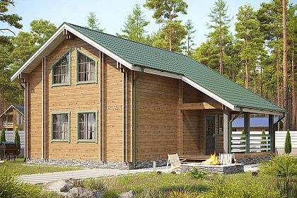Проект дома из двойного бруса «Уварово», 98 м².
