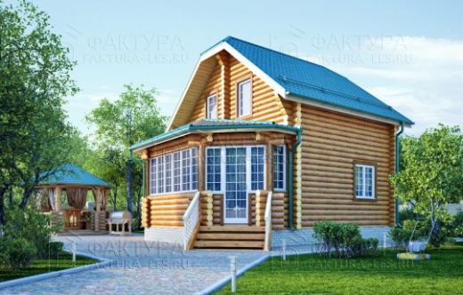 Проект дома из бревна «Завражье» 78 м²