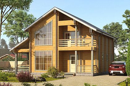 Проект дома из двойного бруса «Тихий уголок», 148 м².