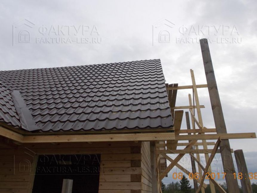Металлочерепица - проект Емеля из бруса в Московской обл.