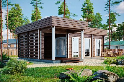 Проект дома из двойного бруса «Мальме», 45 м².