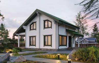 Проект дома из двойного бруса Северная двина