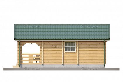 Проект дома из двойного бруса «Бранес», 37 м². Вид справа