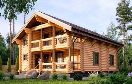 Проект дома из бревна «Бердино» 184 м²