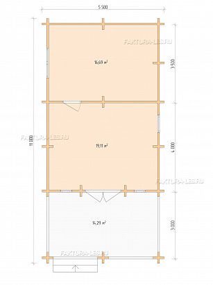  «ДСВ 5,5x8», 50.1 м². Планировка 1 этаж